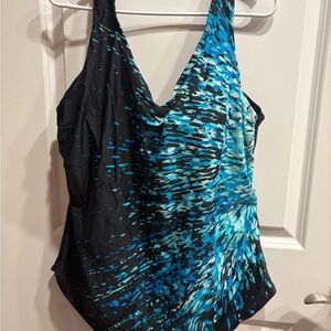 Swimsuits For All Black and Blue One Piece